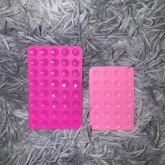 スマホ用 吸盤シリコンパッド 2枚セット ピンク