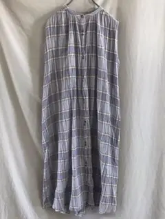 artipurのノースリーブ シャツ　ロング チェック　ワンピース