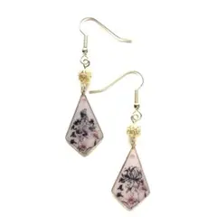 和風　グレー　墨絵風　九尾の妖狐柄　ピアス