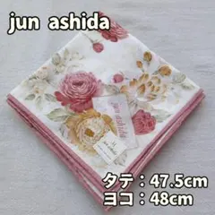 ジュンアシダ レディース ハンカチ 花柄 白 ピンク 綿 パーティー【ウ033】のサムネイル