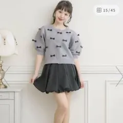 EMSexcite 半袖リボンカーディガン レトロガール
