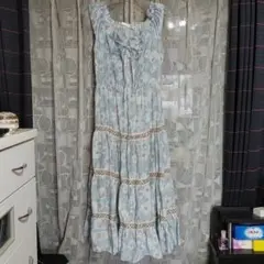 ♥️ECONOMICO♥️花柄マキシワンピース♥️M～L♥️水色♥️緑色♥️
