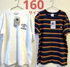 チャンピオン　半袖Tシャツ　白　ボーダー　160サイズ　2枚セット