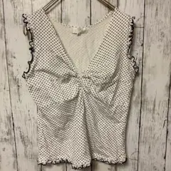 【Bab】フリルノースリーブブラウス　Mサイズ　ドット柄
