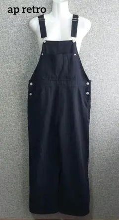 アプレトロ　黒　オーバーオール　オーバーサイズ