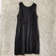 《美品★》ロベルタガンドルフィ　ロングワンピース　立体花モチーフ　レース　フリルのサムネイル