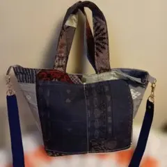 ハンドメイド 和柄 2WAY トートバッグ ショルダーバッグ