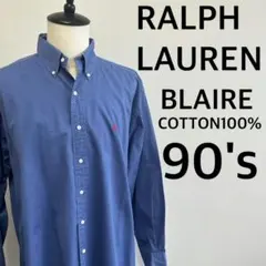 ラルフローレンBD長袖シャツネイビーメンズXLサイズコットン100%BLAIRE