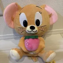 【未使用】トムとジェリー　いちごBIGぬいぐるみ　ジェリー