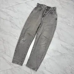 ザラ フェードデニムパンツ ハイウエスト グレー S 美シルエット韓国系Y2K