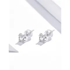 Silver925 シンプル 一粒ジュエリーのピアス　シルバーアクセサリー