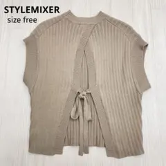 ◆ STYLEMIXER バックオープン ニット ベスト プルオーバー free
