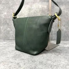 希少COACH オールドコーチ ショルダーバッグ レザー ミニバケツ型 グリーン