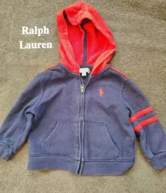 Ralph Lauren フード付きトレーナー 12M ネイビー/レッド