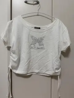 CECIL McBEE バタフライビジュー 半袖Tシャツ ホワイト SPサイズのサムネイル