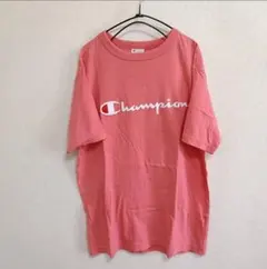 Champion チャンピオン ロゴTシャツ ピンク M半袖ビッグロゴ コットン