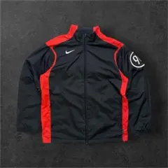 90s NIKE トラックジャケット XL 黒 刺繍ロゴ Y2K