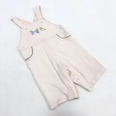 【ファミリア】オーバーオール ロンパース パンツ チェック くま 刺繍 男の子