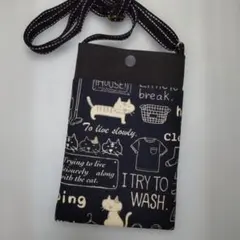 猫柄 スマホポシェット