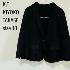 K.T KIYOKO TAKASE ブラック テーラードジャケット 11号日本製のサムネイル