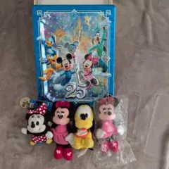 東京ディズニーランド25周年記念 菓子缶 ミッキー ミニー フィギュア付き 希少
