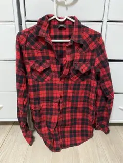 DIESEL 赤黒チェックシャツ