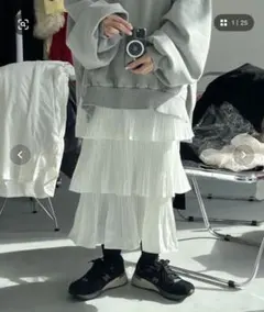 フラメンコスカート ホワイト