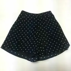 GUジーユー ショートパンツ 150cm 水玉模様 黒/白 ウエストゴム