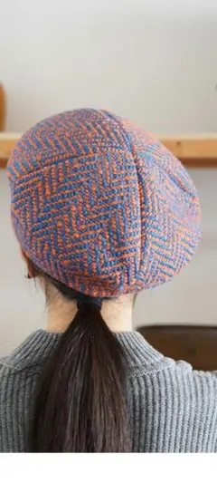 移動帽子屋　aura アメリカのヴィンテージの木型で制作したベレー帽- Trace02- Casa Mila beret -アメリカのヴィンテージの木型で制作