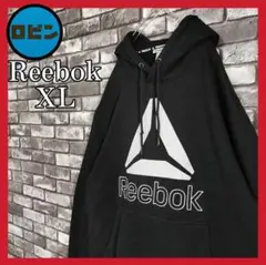 リーボック Reebok ビッグロゴ 黒 パーカー フーディー ブラックのサムネイル