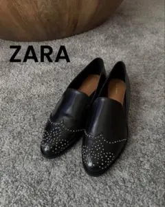新品未使用【ZARA/ザラ】ブラックスタッズシューズ　size 38