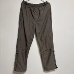 00〜10s NIKE ナイロン ワイドストレートパンツ ブラウン　L