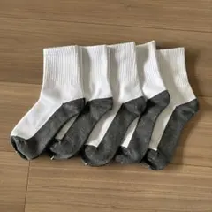 キッズ靴下 5足セット ホワイト/グレー 18-22cm