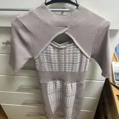 rienda 千鳥チェックミニワンピース　ピンク