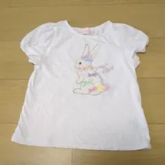 mezzo piano ウサギ刺繍 Tシャツ 140