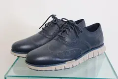 新品未使用 cole haan ゼログランド レザーシューズ紺×灰 27.5cm