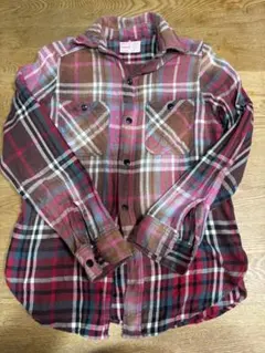 DENIME DUNGAREE チェック柄 長袖 シャツン 赤系　160