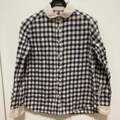 更に値下げ！FANEUIL チェック柄 長袖シャツ ネイビー・ベージュのサムネイル