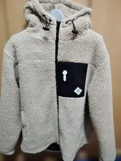 ボアフリースジャケット フード付き ベージュ