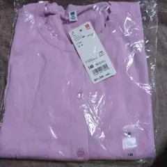 UNIQLO UVカット スピーマコットンクルーネックカーディ 140 ピンク