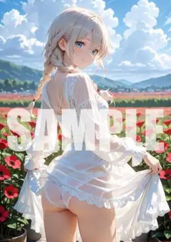 №16　可愛い 女の子 イラスト ポスター A4 セーラー服 制服 アニメ風