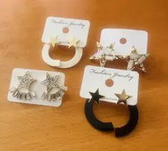 新品未使用！ 星 モチーフ ピアス4点セット