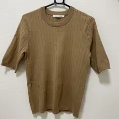 AMERICAN HOLIC リブニット 半袖 ベージュ L