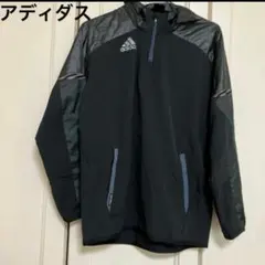 美品adidas ウインドブレーカー ブラックフード取り外し可能ユニS男女兼用