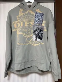 DIESEL グレー系プルオーバーパーカー　S-Baxt-Hood-R1