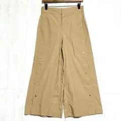 ZARA ザラ　スタッズ ガウチョパンツ　ウエストゴム　薄手　ベージュ　S