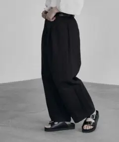 【RUUBON】リラックスバルーン チノパンツ ブラウン Mサイズ
