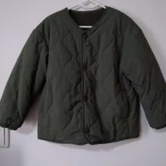 110 ユニクロ　中綿キルティングボアブルゾン　　リバーシブル　カーキ