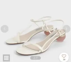 CHARLES & KEITH⭐︎スカルプチャー クロームヒールサンダル　35のサムネイル