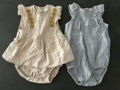 80 ロンパース　2点セット　バースデイ　H&M